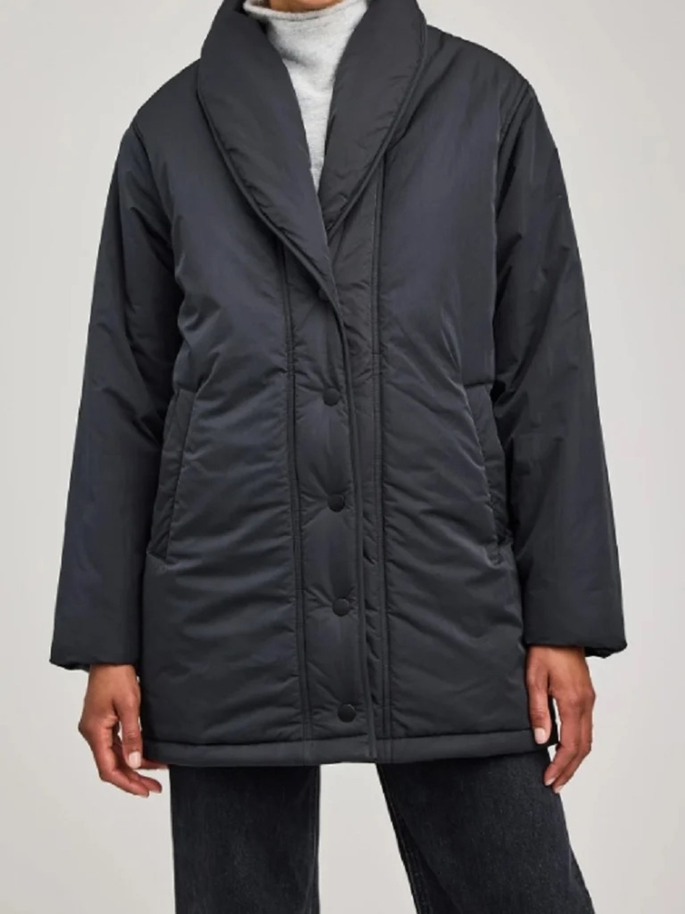 Gentle Fawn Black Shawl-Collar Puffer Jacket